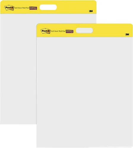 Post-it Esterilla de pared con tiras de comando, 20 x 23 pulgadas, color blanco, 20 hojasesterillas, Blanco Paquete de 2