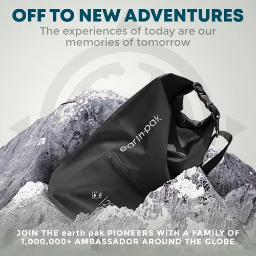 Vista 5 de Earth Pak Bolsa seca impermeable con bolsillo con cremallera, mochila impermeable para mantener el equipo seco