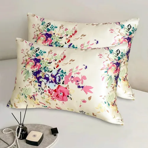 Vista 13 de Funda de almohada de seda de morera con estampado de leopardo, tamaño estándar con cremallera, ambos lados, fundas de almohada de seda pura