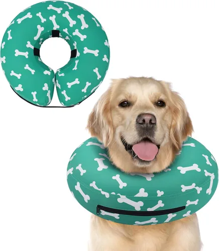 Vista 55 de Supet Collar Inflable de Cono para Perros Grandes, Medianos y Pequeños, Collar de Cono Suave para Perros y Gatos, ECollar de Cuello en Forma de Dona