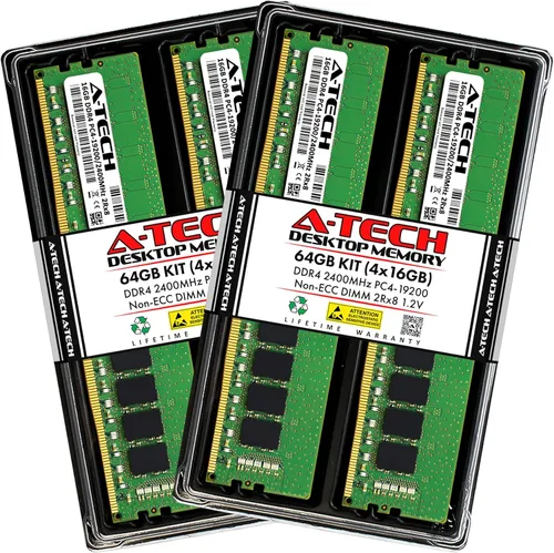Vista 9 de A-Tech 4GB DDR4 2400 MHz UDIMM PC4-19200 (PC4-2400T) CL17 DIMM Non-ECC Desktop RAM módulo de memoria