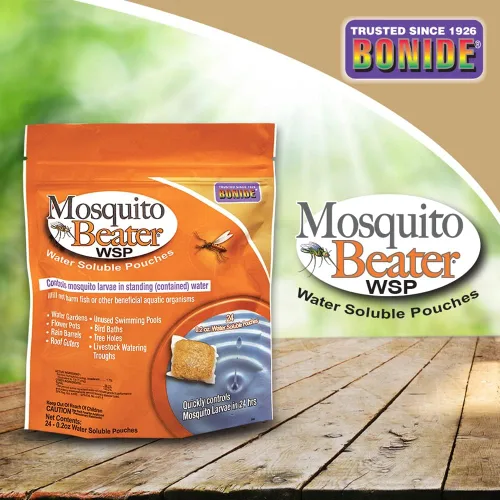 Vista 2 de Bonide Paquete de 24 bolsas solubles en agua para batidor de mosquitos, control de larvas de mosquitos en agua estancada, no dañan a los peces