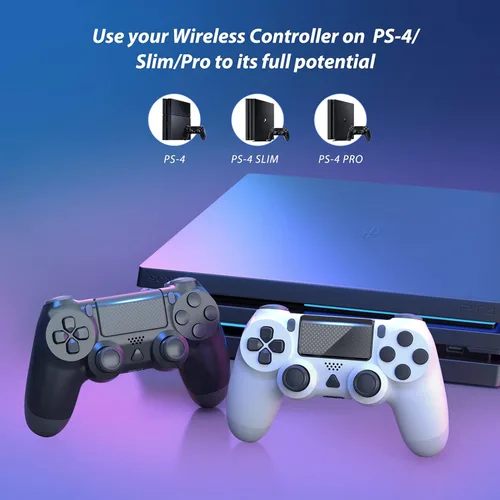Vista 4 de YCCTEAM control inalámbrico para videojuegos compatible con PS4PS4 Slim con vibración dual mejorada sticks analógicos y sensor de movimiento de 6ejes