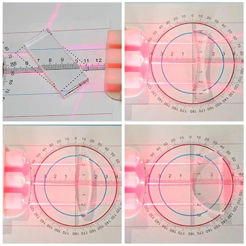 Vista 5 de AHANDMAKER Juego de 5 experimentos físicos ópticos, lentes acrílicas y prisma totalmente pulidos para suministros de laboratorio, enseñanza