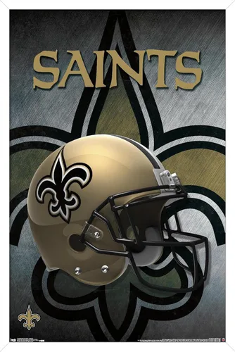 Vista 13 de Trends International NFL New Orleans Saints - Póster de pared con casco 16, 14.725 x 22.375 pulgadas, versión enmarcada de madera de granero