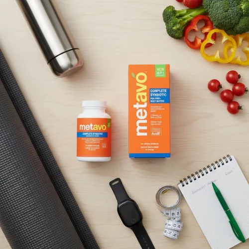 Vista 4 de Metavo Complete Synbiotic - GLP-1 Support Pre+Pro+Postbióticos 60 cápsulas vegetales 7 cepas, 4 mil millones de UFC Apoyo para la salud