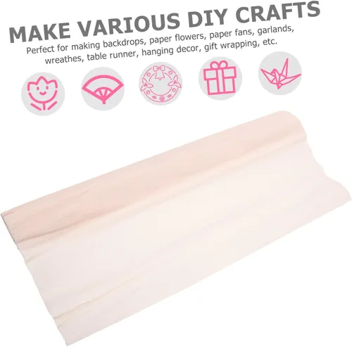 Vista 5 de ibasenice Hojas de papel crepé, 1 rollo de papel de seda elástico italiano para bodas, cumpleaños, vacaciones