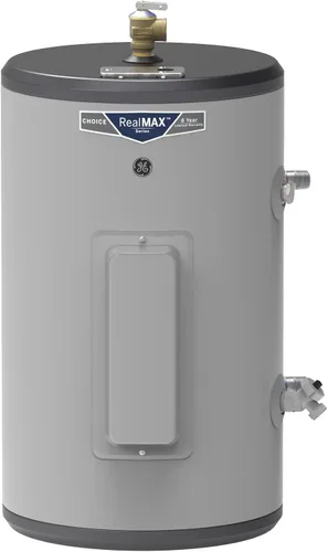GE Appliances Calentador de agua eléctrico versátil Plug and Play de 10 galones con termostato ajustable, se instala fácilmente donde lo desee, 120