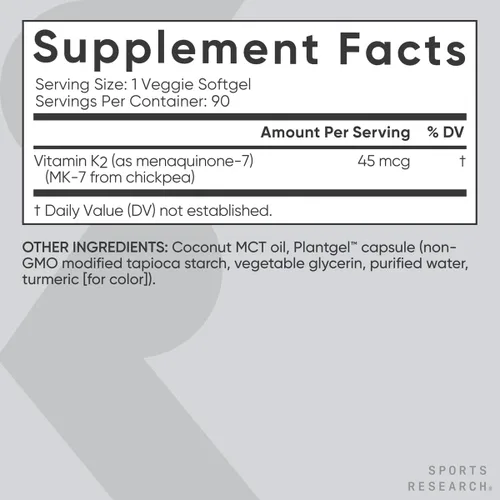 Vista 21 de 100 Microgramos de la vitamina K2 (como MK7) con aceite de coco orgánico para una mejor absorción, con MenaQ7 clínicamente probada y formulado sin