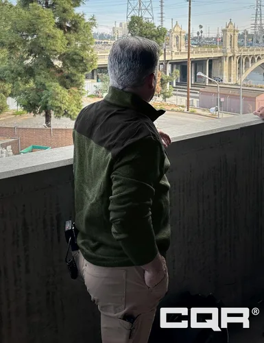 Vista 5 de CQR - Suéter térmico de forro polar con medio cierre de cremallera, para hombre, cálido, de invierno, para el aire libre, sudadera ligera de manga