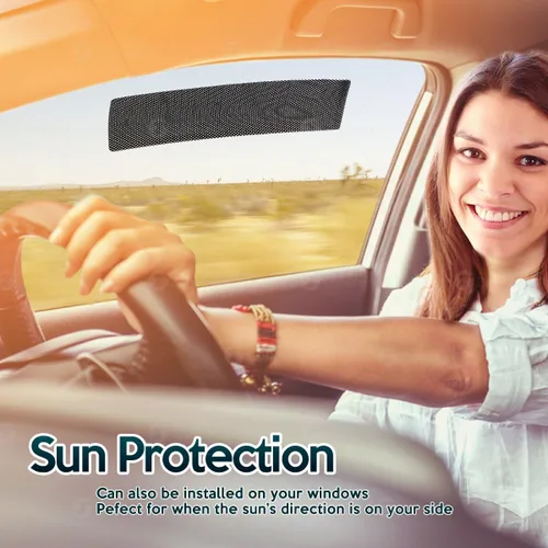 Vista 7 de ZONETECH Reductor de Resplandor Adherible Parasol Cortinas para Ventana Lateral de Automóvil Protección Visera Rayos UV, Ajuste Universal Protege