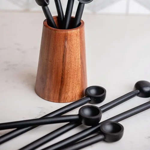 Vista 4 de Karma CUCHARAS DE MADERA NEGRA GRANDES S/4, juego de 4