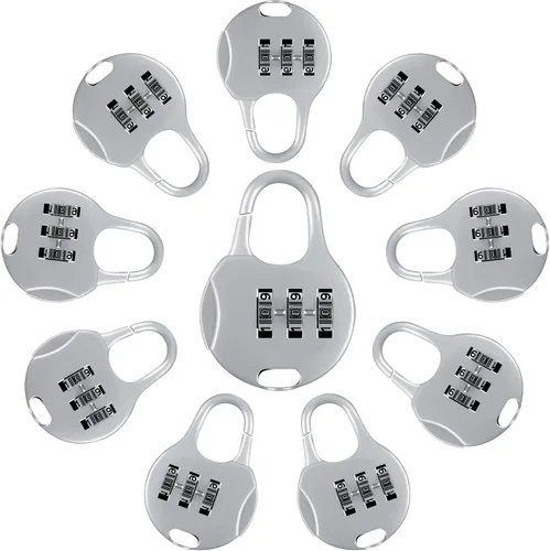 Vista 8 de Moxweyeni 10 combinaciones de dígitos, candado seguro de cifrado, mini combinación de números reiniciables para maletas, equipaje, maletines, bolsas