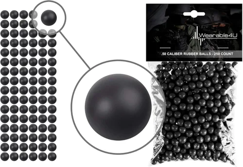 Vista 10 de Wearable4U . Pelotas de goma reutilizables para pistolas de paintball, 43 o 0.50 o 0.68 Cal