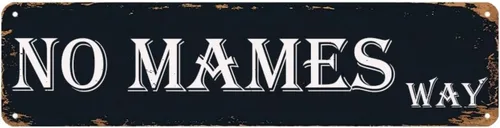 Letrero con texto en inglés "No Mames Way", letrero de metal vintage, letrero de metal divertido para el hogar, bar, café, jardín, decoración 4