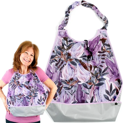 Vista 8 de Baberos ajustables para adultos con cierre deslizante que elimina la necesidad de broches