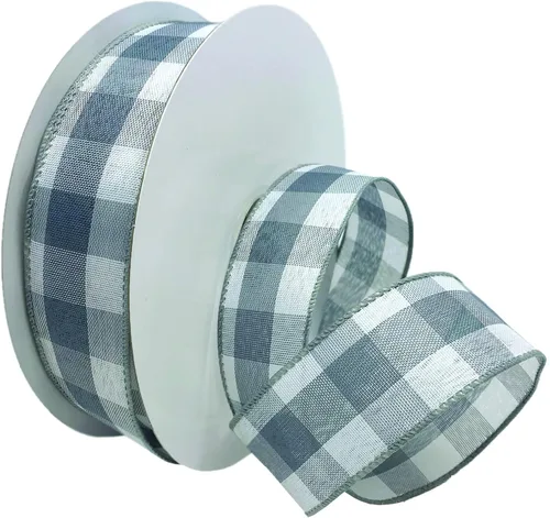 Vista 10 de Morex Ribbon Cinta de tafetán Cambridge con cable, 1.5 pulgadas por 10 yardas, gris, 7398.40/10-631