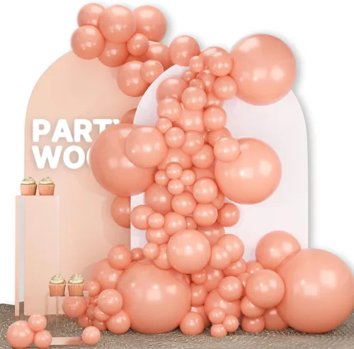 Vista 39 de PartyWoo - Globos nude de 140 piezas en diferentes tamaños de 18, 12, 10, 5 pulgadas, kit de arco de globos de color neutro y melocotón estilo boho
