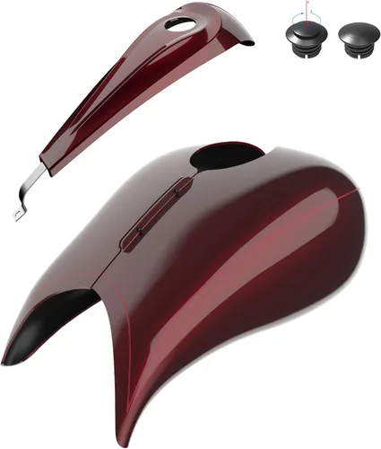 Vista 28 de Fundas de tanque estiradas para whisky ámbar con consola de tablero para Harley Touring Street Glide Road Glide 2014 2015 2016 2017 2018 2019 2020