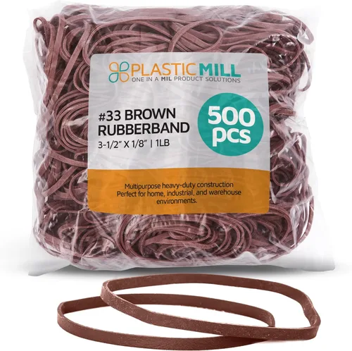 Vista 22 de Gomas de goma PlasticMill - Tamaño #33 - Gomas de color argyle púrpura - 1LB/500