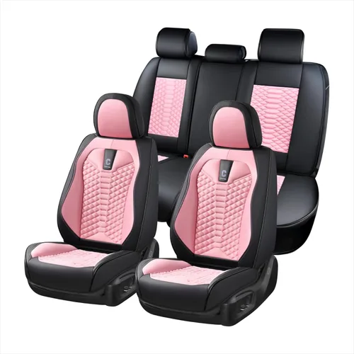 Vista 18 de Coverado Fundas de asiento delantero para automóvil, acojinadas, impermeables, de piel sintética, protectoras, de ajuste universal para la mayoría