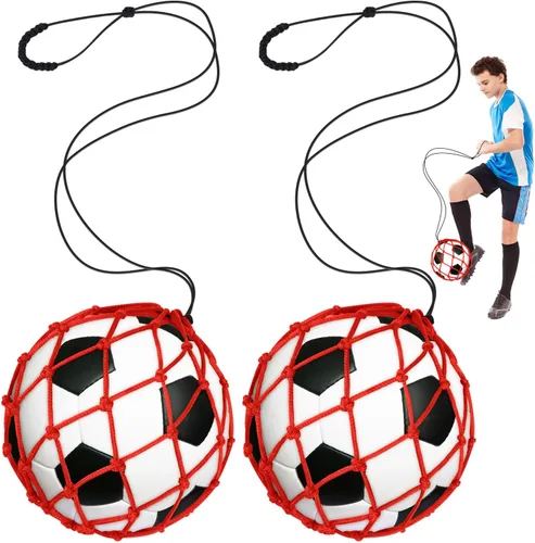 Vista 11 de Soccer Kick Trainer 2 Psc with Return Net - Football Training Equipment for Boys & Girls - Practice Gear Compatible with Size 3 4 5 Balls