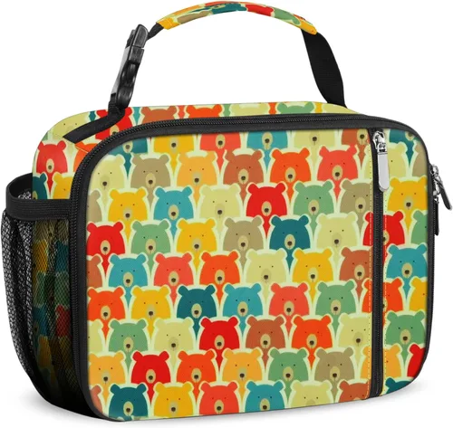 Vista 13 de esouler Lonchera Infantil Bolsa de Almuerzo Aislada para Niños y Niñas Lonchera Infantil Duradera para la Escuela con Soporte para Botella