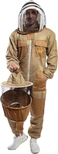 Vista 2 de Traje ventilado de la apicultura en varios colores con velos redondos o de esgrima