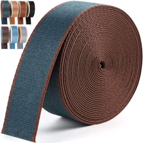 Vista 14 de Webbing 1.5 Inch-6 Rolls Polycotton 1 1/2 inch Webbing Strap for Bag Making-1.5 "Cotton Striped Ribbon for Purse Backpack Luggage Straps 18 Yards
