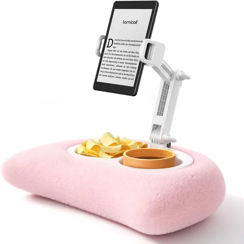 Vista 8 de Lamicall Soporte de almohada para tablet Kindle – [Brazo ajustable de 360°] [Suave y lavable] Soporte para iPad de regazo para iPad, accesorios