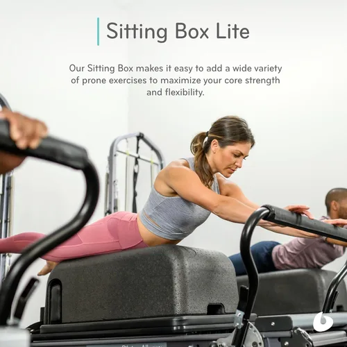 Vista 2 de Balanced Body Sitting Box Lite, reformador de pilates y equipo de ejercicio de piso, equipo de entrenamiento de pilates para gimnasio en casa