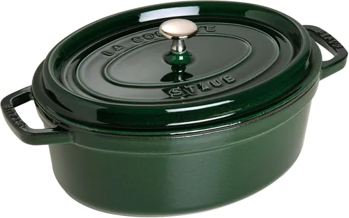 Vista 5 de Staub La Cocotte Oval 40500-236 Pico Cocotte Oval Gris 9.1 pulgadas (23 cm) Olla de hierro fundido esmaltada para Manos Izquierdas, Compatible