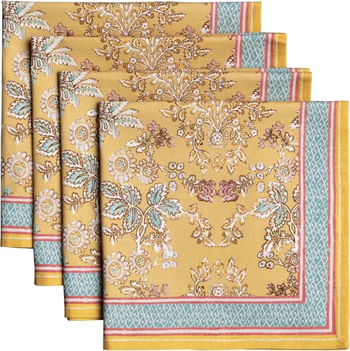 Vista 35 de Maison d' Hermine Juego de 4 servilletas de tela 100% algodón, suaves y duraderas, servilletas cuadradas reutilizables para uso diario, lavables