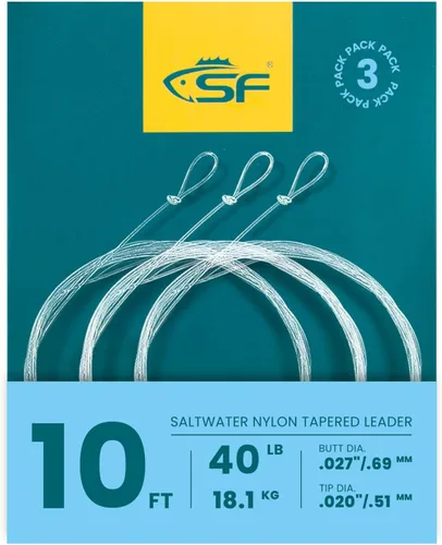 Vista 70 de SF Líder Cónico Pre-Atado con Lazo para Pesca con Mosca de Nailon Transparente para Trucha de Agua Dulce y Salada Bonefish Permit Lubina Salmón