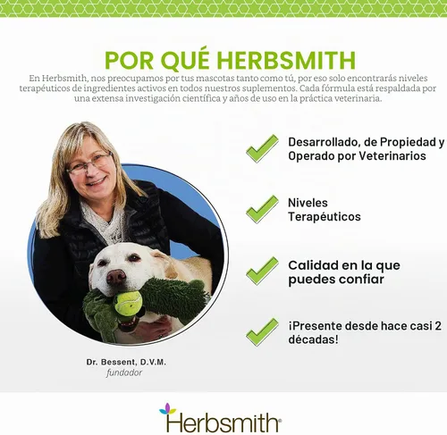 Vista 7 de Herbsmith Tercer de julio - Masticables calmantes caninos - Hierbas calmantes para perros - Suplementos de ansiedad para perros - Masticables