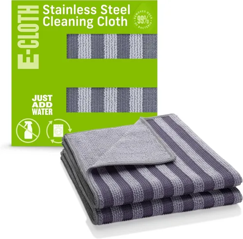 Vista 13 de Kit de Paño de Limpieza de Microfibra de Acero Inoxidable E-Cloth - Limpiador de Acero Inoxidable para Electrodomésticos, Horno, Estufa y Más