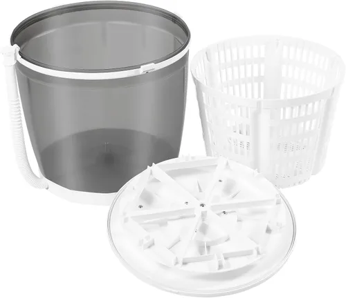 Vista 9 de Lavadora manual 2 en 1, mini lavadora portátil multifuncional, secadora giratoria de ropa para camping, viajes, interiores o exteriores