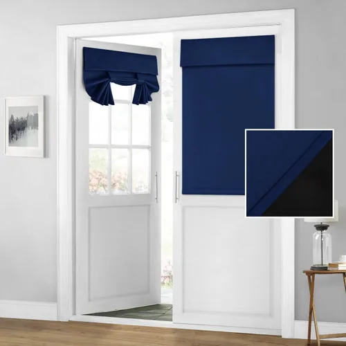 Vista 42 de HOMEIDEAS Cortinas 100% Opacas para Luces Laterales de Puerta Principal, Cubierta de Ventana de Puerta de Aula, Persianas de Privacidad