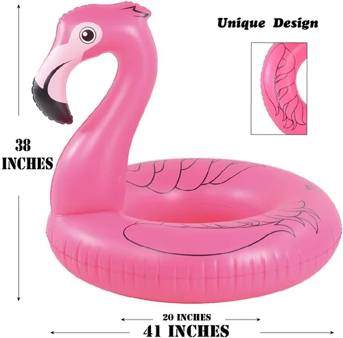 Vista 4 de Inflatable Flamingo Pool Float Tube for Party, Inflatable Raft Pool Toys, Pool Float for Adults and Kids