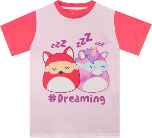 Vista 2 de Squishmallows Conjunto de pijama corto para niñas, color rosa, 7, Rosado