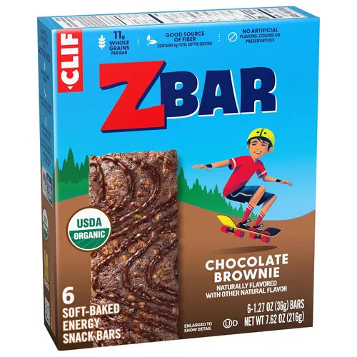 Vista 12 de Zbar - Chocolate Brownie - Soft-Baked Energy Snack Bars - Non-GMO - 11g Whole Grains - USDA Organic Granola Bars (6 Pack)