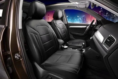 Vista 3 de Cojín de asiento delantero FH GROUP PU25BROWN12 marrón ultra comodidad (airbag compatible), Negro