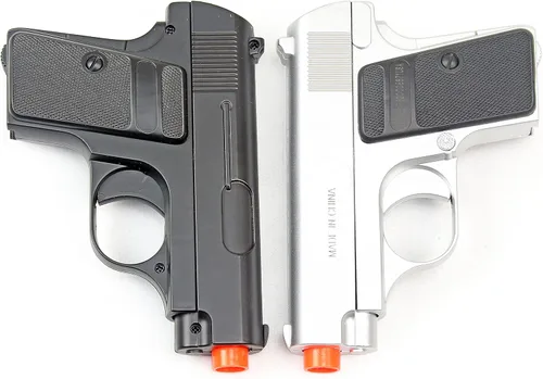 Vista 6 de BBTac - Juego de dos pistolas Airsoft, de bolsillo, con estuche de almacenamiento (color plata y negro)