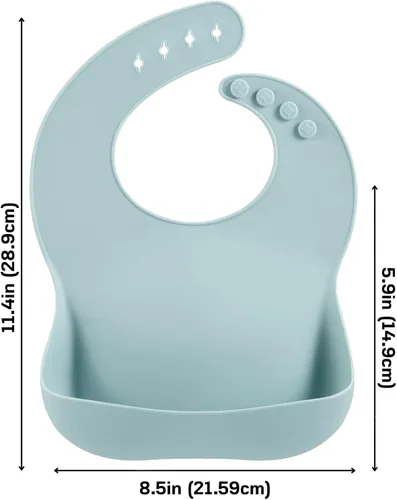 Vista 3 de PandaEar Set of 3 Silicone Baby Bibs Waterproof, Soft, Unisex, 10-72 Months