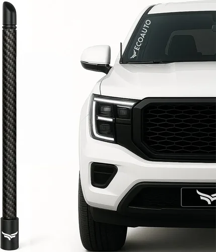 Vista 10 de EcoAuto Antena universal corta para camión de 5 pulgadas, antirrobo y segura para lavado de autos, accesorios de camión para Ford, Dodge, GMC, Negro