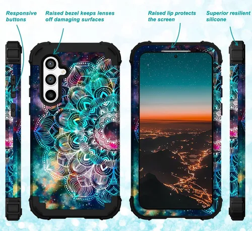 Vista 13 de Hocase Funda para Galaxy A13 5G, resistente a prueba de golpes, protección de goma de silicona suave, funda protectora híbrida de plástico duro