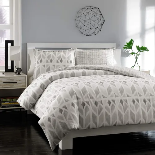 Vista 9 de City Scene - Juego de funda de edredón tamaño King, ropa de cama 100% algodón suave para comodidad durante todo el año, juego de cama de 3 piezas