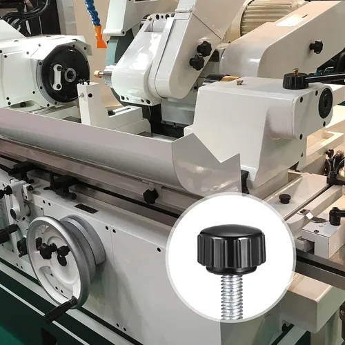 Vista 4 de uxcell Perillas de sujeción moleteadas con rosca métrica macho M8 x 0.591 in, agarre de tornillo de pulgar tipo roscado de plástico, perno de mano