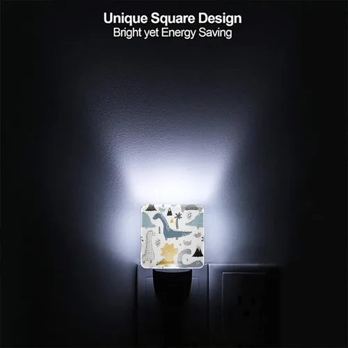 Vista 2 de Luz nocturna LED, luces nocturnas de dinosaurios infantiles de alta calidad, enchufables a la pared, luces nocturnas con sensores de luz, sensor