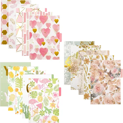 Framendino, Paquete de 15 separadores de índice de carpeta, tamaño A5, tarjeta de indexación de papel insertable para cuadernos de 6 anillas, 3